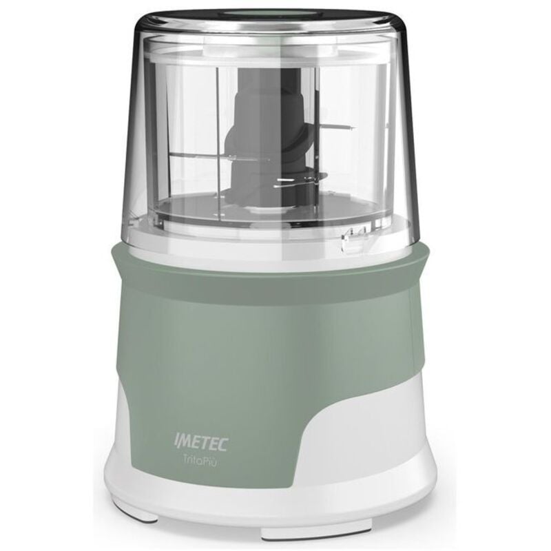 foto del prodotto tritapiù tritatutto, 4 lame in acciaio inox, capiente contenitore 600 ml, 18.000 giri min, funzionamento a pressione, 1000 w, materiali bpa free