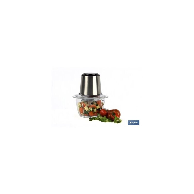 foto del prodotto tritatutto elettrico in acciaio inossidabile con tazza in vetro da 1,2 l 400 w, modello olvera