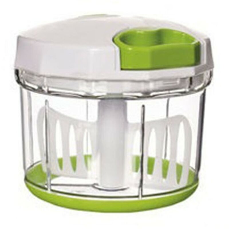 foto del prodotto tritatutto manuale grande 3 lame in acciaio mixer frusta monta e mescola per casa cucina da 900ml movimento a corda