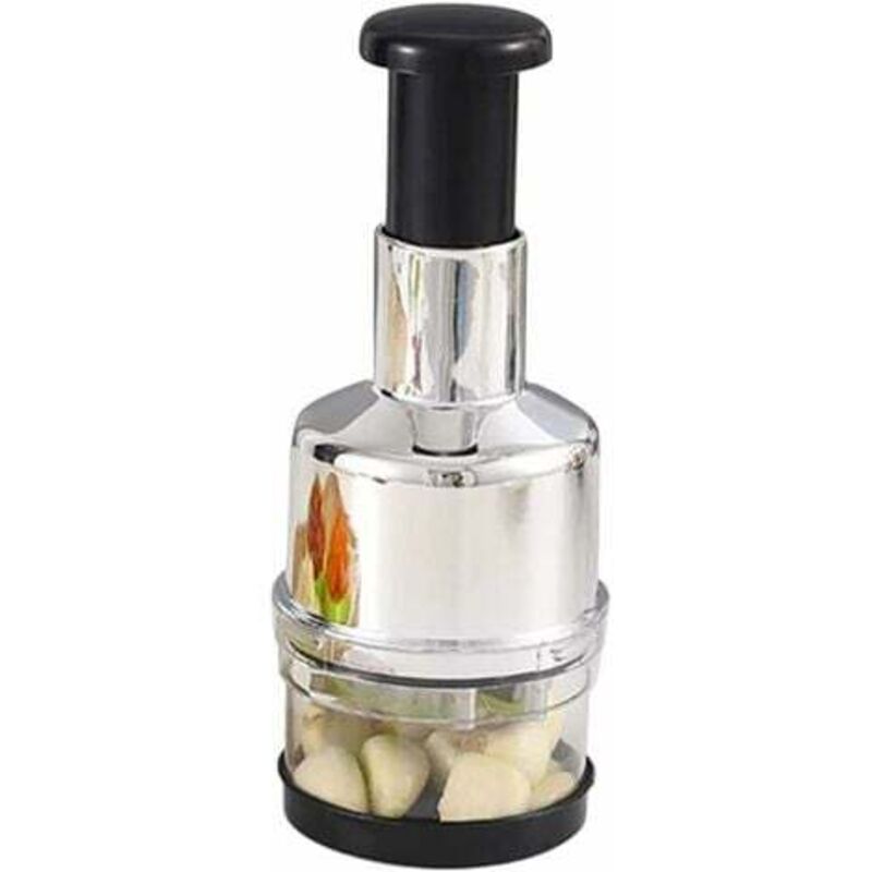 foto del prodotto tritatutto per aglio e cipolla, tritatutto manuale per verdure in acciaio inox, spremiaglio manuale per zenzero, peperoncino, insalata, utensile da