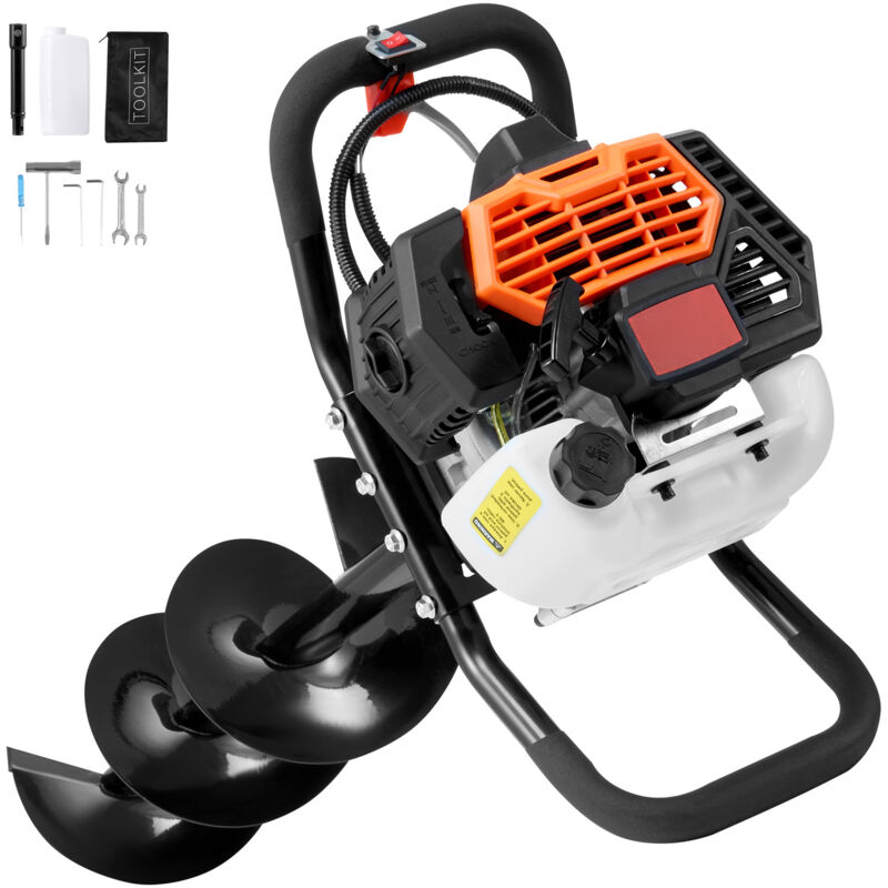 foto del prodotto trivella per pali a gas, 52 cc, 1450 w, arancione nero, numero modello articolo d52 f mophorn