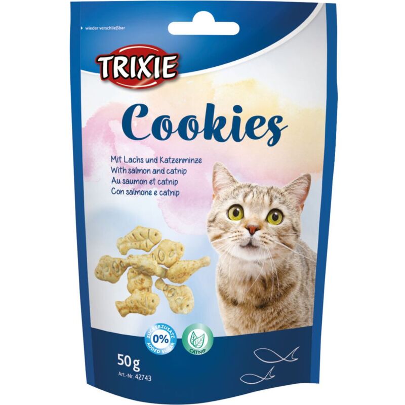 foto del prodotto trixie cookies con salmone e catnip, 50gr. offerta multipack 6 conf.