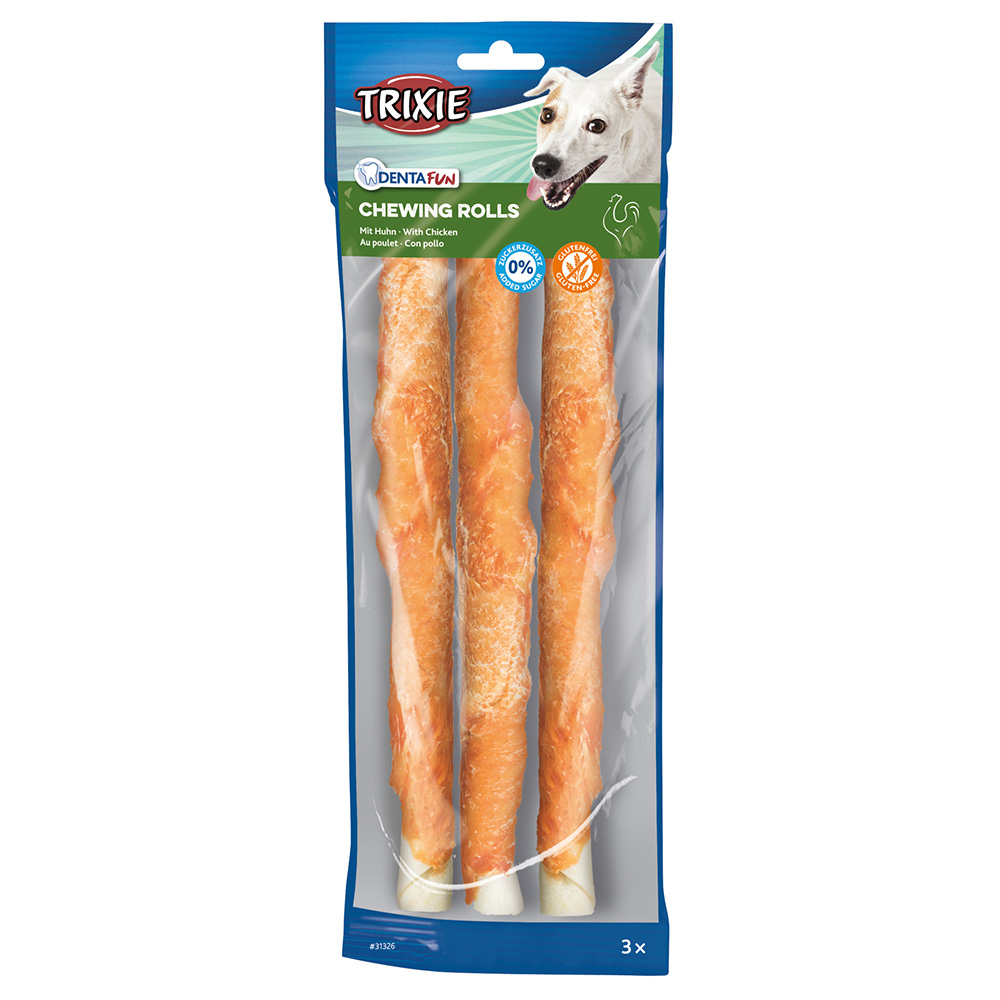 foto del prodotto trixie denta fun, pollo snack per cane 3 pezzi, ca. 28 cm