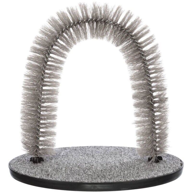 foto del prodotto trixie gioco gatto arco per massaggio e cura del pelo 36x33 cm grigio