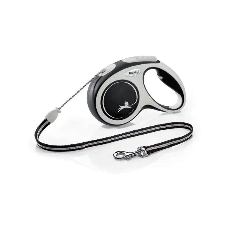foto del prodotto trixie guinzaglio estensibile a corda flexi new comfort cord con manico ergonomico per cani nero s 5 metri