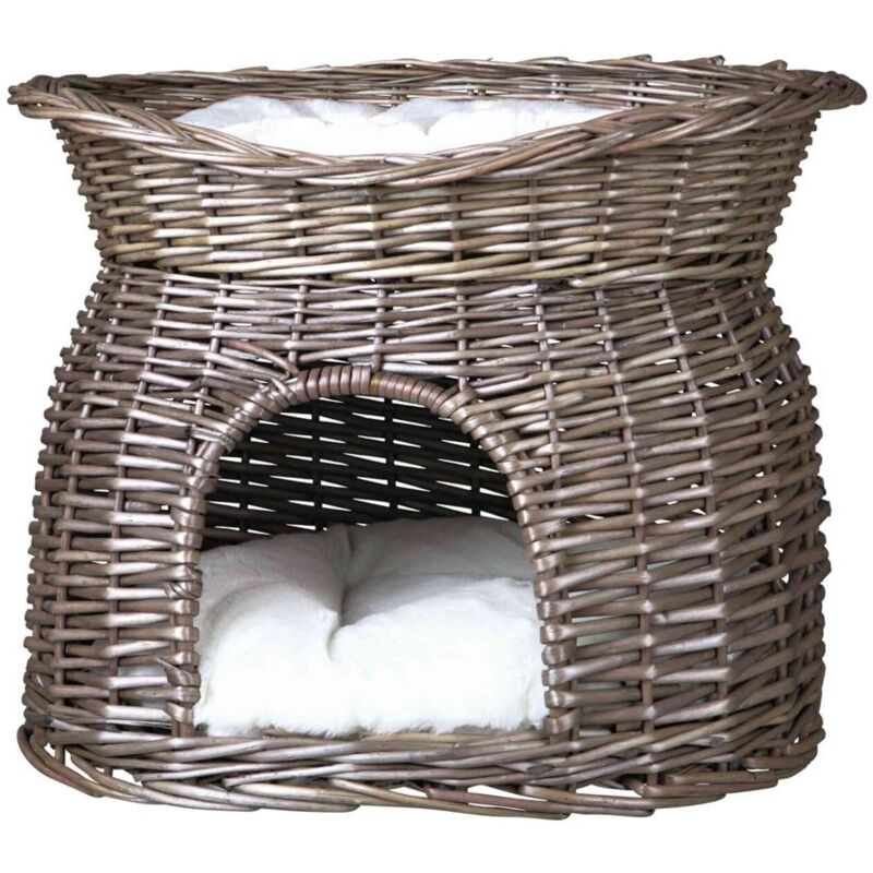 foto del prodotto trixie igloo con tetto in vimini 54x43x37cm colore grigio