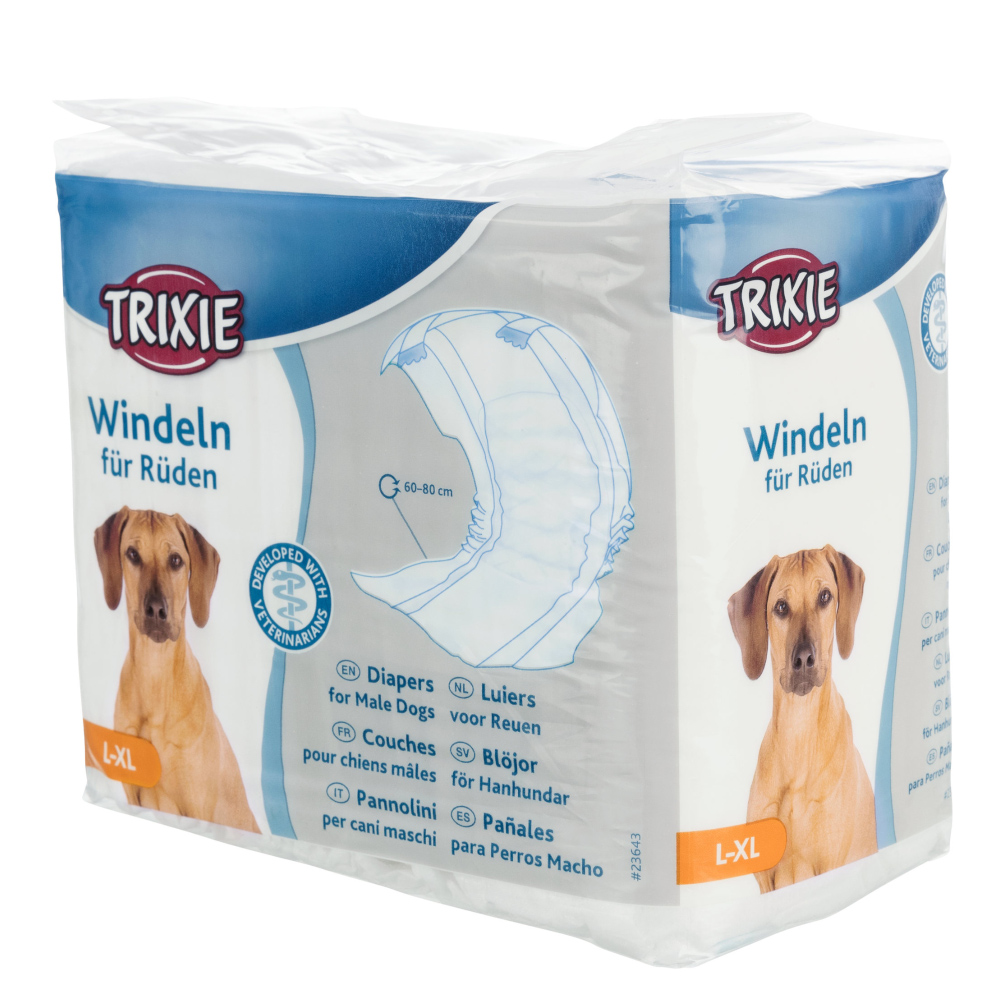 foto del prodotto trixie pannolini a fascia per cani maschi tg. l xl 60 80 cm, 12 pz