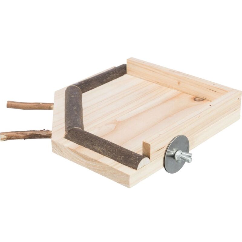 foto del prodotto trixie piattaforma con posatoio, in legno, 19x19cm per uccelli