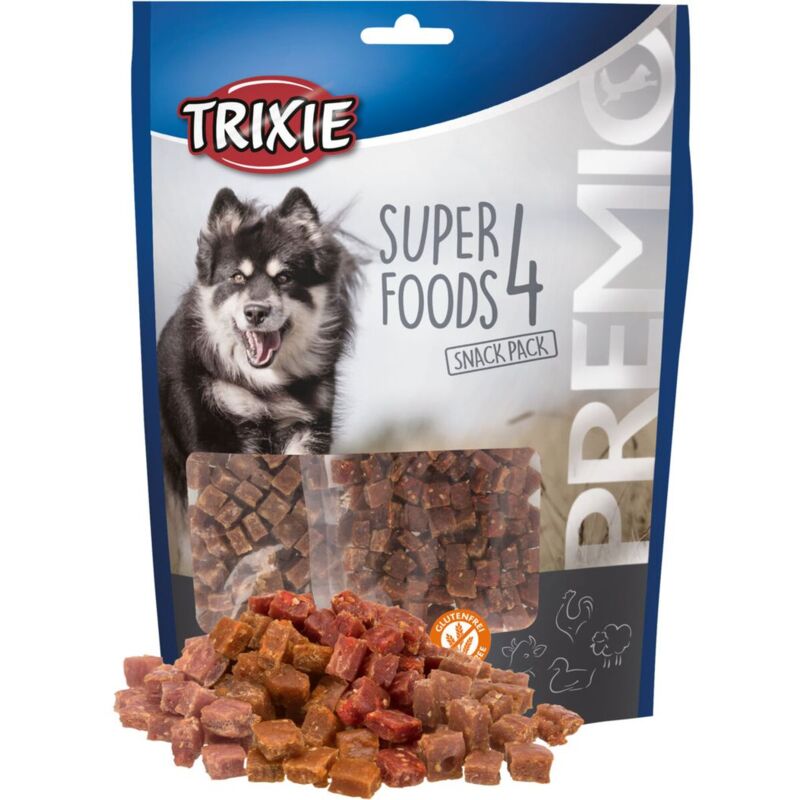 foto del prodotto trixie premio 4 superfoods 4x100gr. offerta multipack 4 conf.