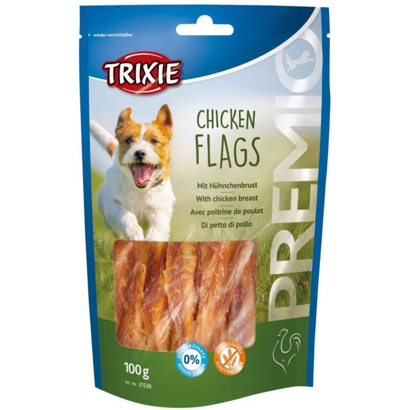 foto del prodotto trixie premio chicken flags per cani offerta multipack confezioni risparmio 400gr. offerta set 4 pezzi