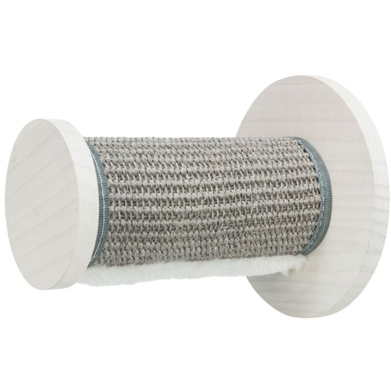 foto del prodotto trixie tiragraffi gradino da fissare al muro, in sisal legno, diametro 18 22cm, bianco grigio