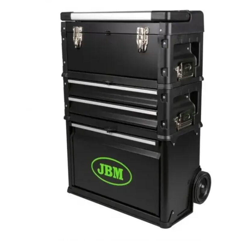 foto del prodotto trolley carrello porta attrezzi utensili per officina da meccanico a 3 cassetti componibili