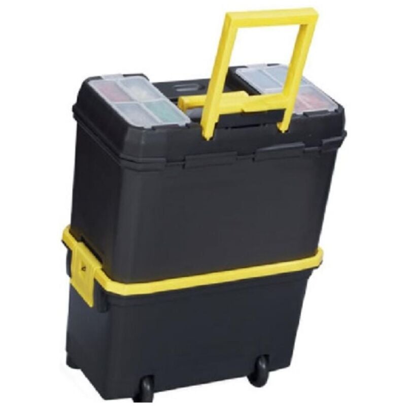 foto del prodotto trolley porta attrezzi in plastica nero gialla