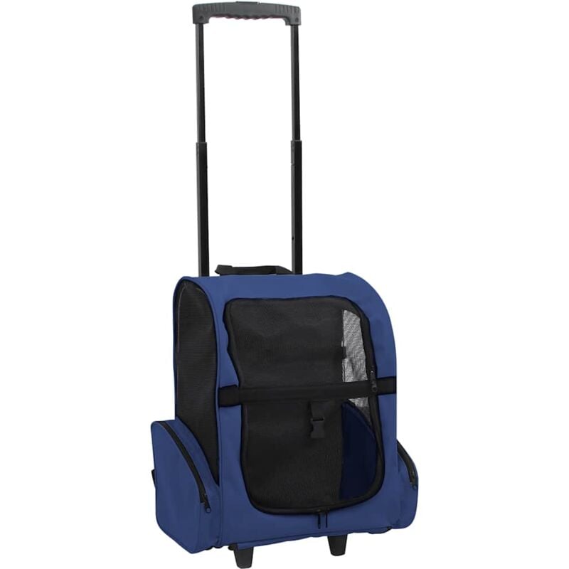 foto del prodotto trolley trasportino per animali pieghevole multifunzione blu vidaxl