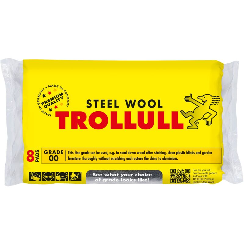 foto del prodotto trollull lana d acciaio filo di lana fine 00 pu essere utilizzato per carteggiare legno, pulire tende in plastica e mobili da giardino e lucidare