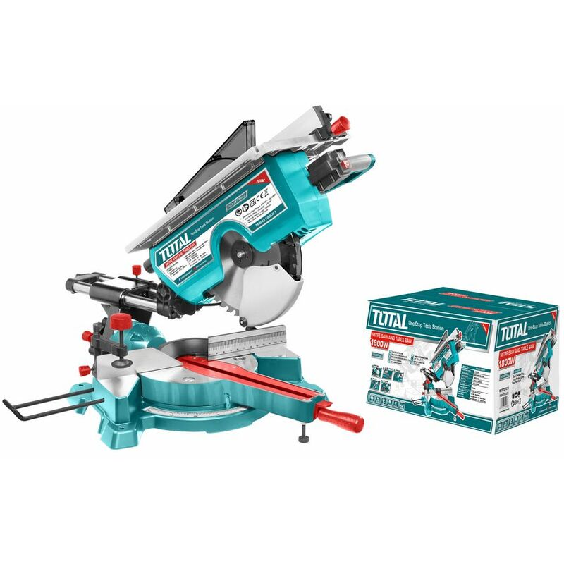 foto del prodotto troncatrice e sega da banco da 1800w, 305mm e tavolo 310x480mm total tms43183051