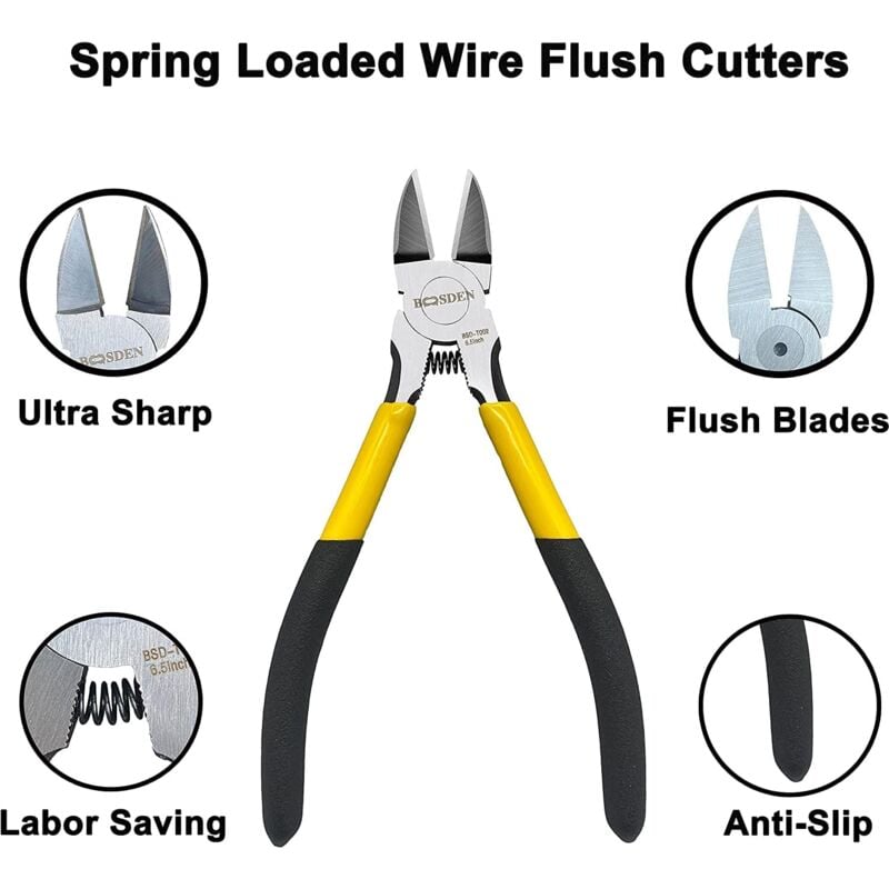 foto del prodotto tronchesi laterali, tronchesi laterali, lunghezza 190 mm, tronchesi diagonali, tronchesi laterali, tronchesi piatti, per modellismo, fai da te ed