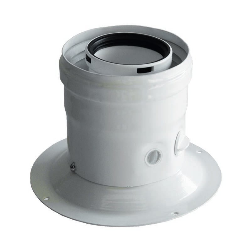foto del prodotto tronchetto di partenza coassiale con flangia pps metallo verniciato flangia di partenza coassiale pp all 60 100 saunier duval