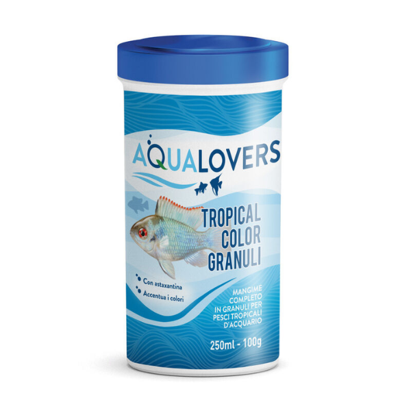 foto del prodotto tropical color granuli aqualovers mangime completo per pesci tropicali d acquario 100 gr 1 ordine scegli lo sconto bzr5 bzr20 200 punti fedelt 