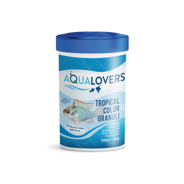 foto del prodotto tropical color granuli aqualovers mangime completo per pesci tropicali d acquario 40 gr 1 ordine scegli lo sconto bzr5 bzr20 200 punti fedelt 