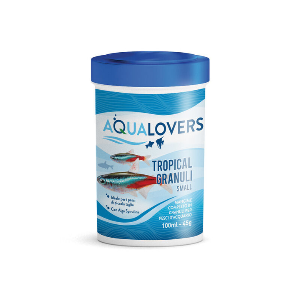 foto del prodotto tropical granuli aqualovers mangime completo per pesci d acquario piccoli e medi per pesci piccoli 45 gr 1 ordine scegli lo sconto bzr5 bzr20 200 punti fedelt 