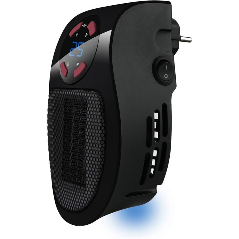 foto del prodotto tropicano plug heater - mini riscaldatore elettrico in ceramica da 1500 w, leggero e compatto, termostato regolabile, 2 livelli di potenza, funzione ventola, tecnologia ptc, bianco