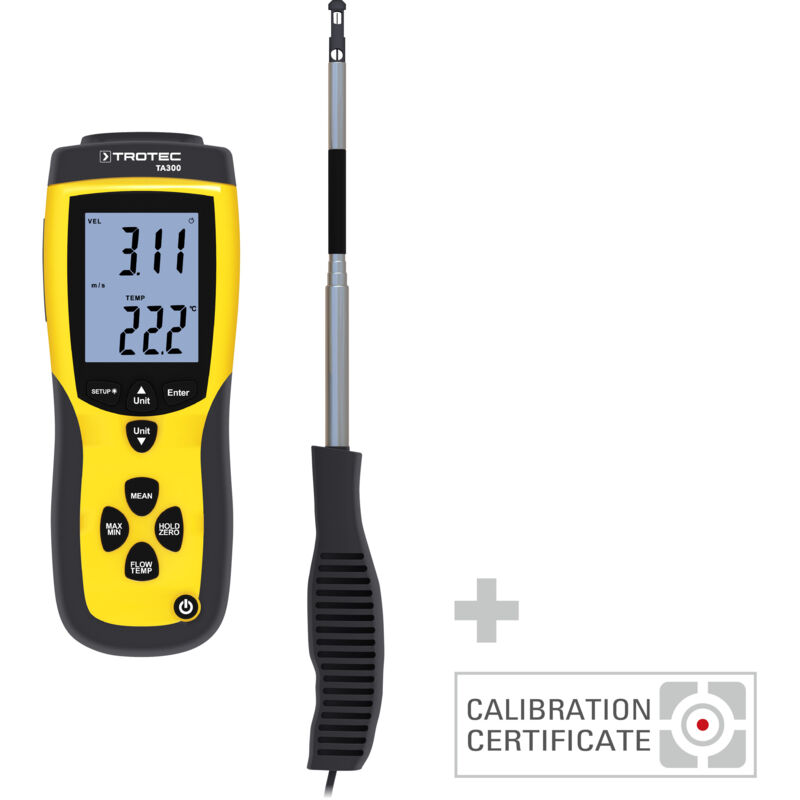 foto del prodotto trotec anemometro ta300 sonda dritta, incl. rapporto di taratura