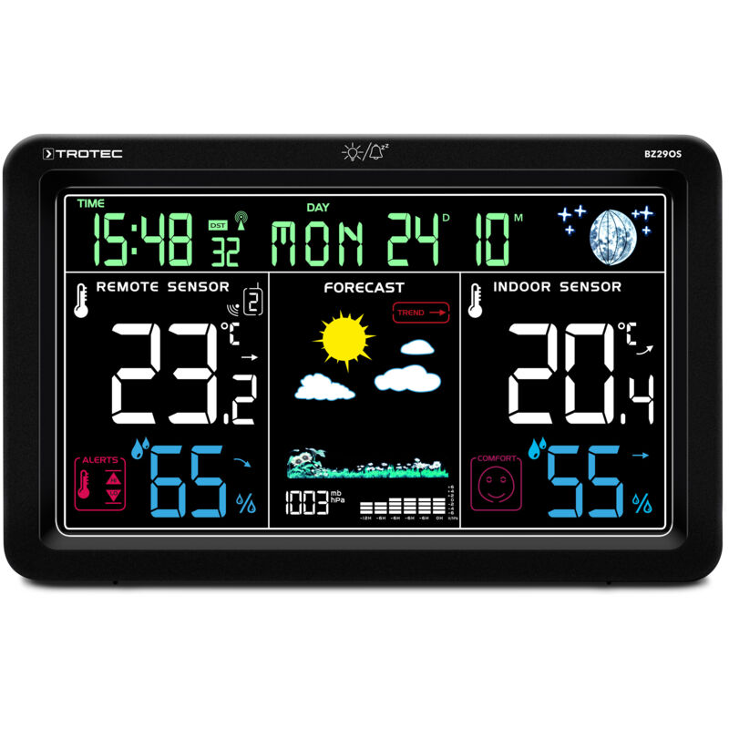 foto del prodotto trotec bz29os stazione meteo radio digitale e monitor climatico con sensore esterno