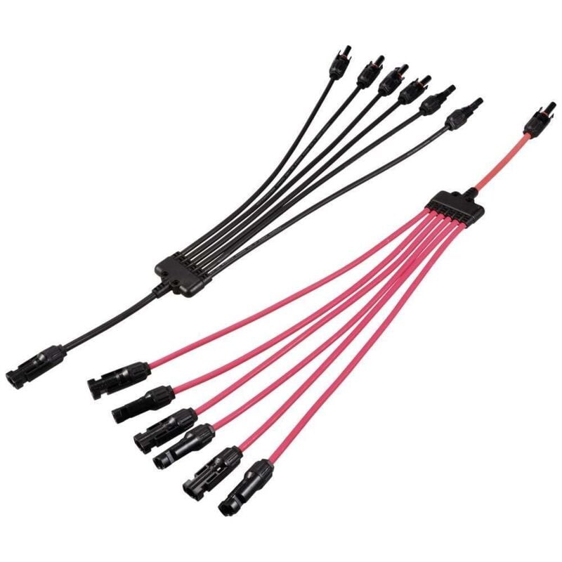 foto del prodotto tru components 1 distributore spina a y per spina solare su 6 prese presa su 6 spine tc 12195672 nero, rosso contenut