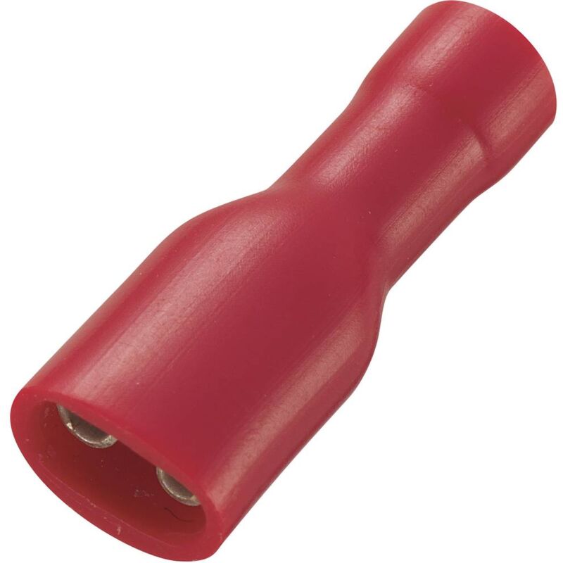 foto del prodotto tru components 1565179 presa piatta larghezza spina 4.8 mm spessore spina 0.8 mm 180 completamente isolato rosso 50
