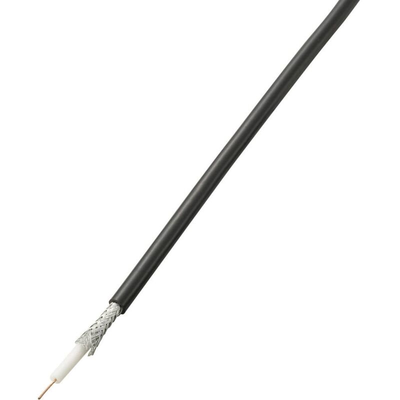foto del prodotto tru components 1565756 cavo coassiale diam. est. 5 mm rg58 75 52 db nero 10 m
