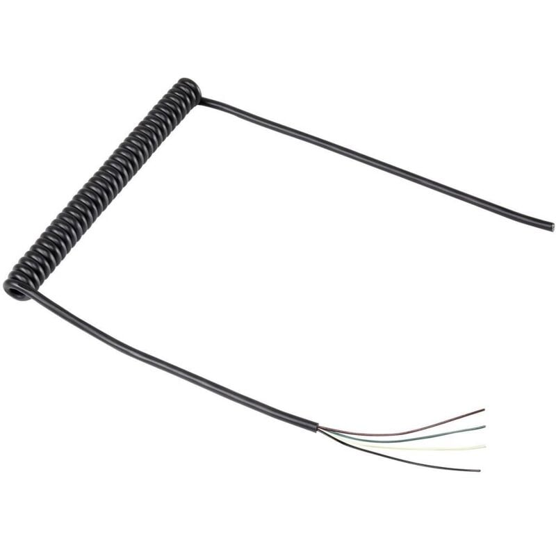 foto del prodotto tru components 1570978 cavo a spirale 188 mm 500 mm 4 x 0.12 mm nero 1 pz.
