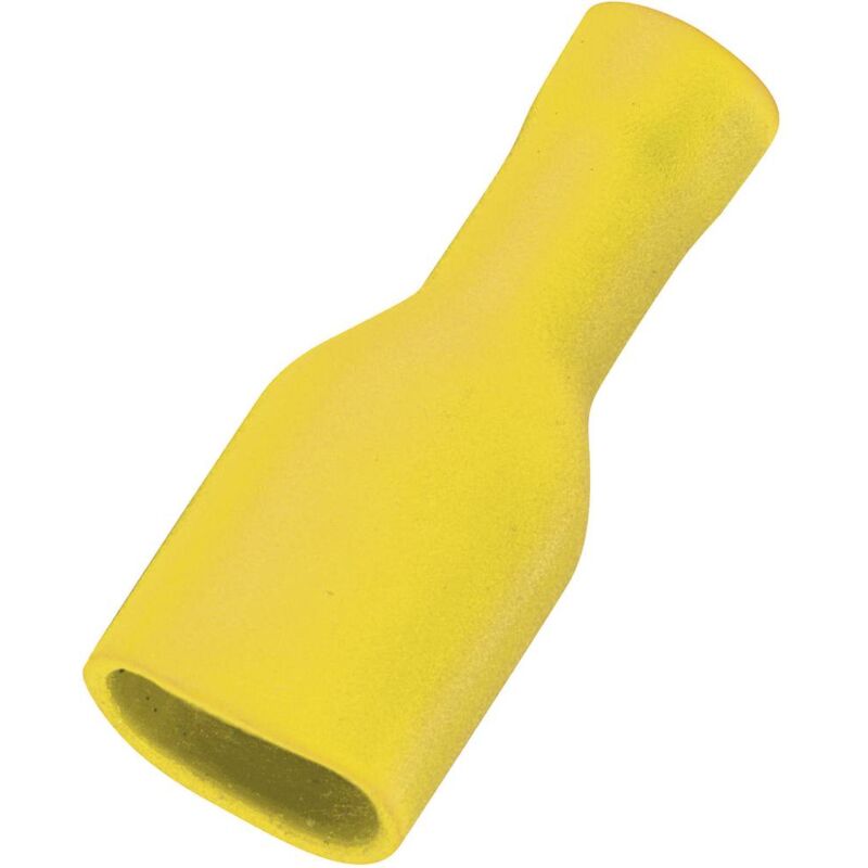 foto del prodotto tru components 1572130 presa piatta larghezza spina 6.4 mm spessore spina 0.8 mm 180 completamente isolato giallo 5