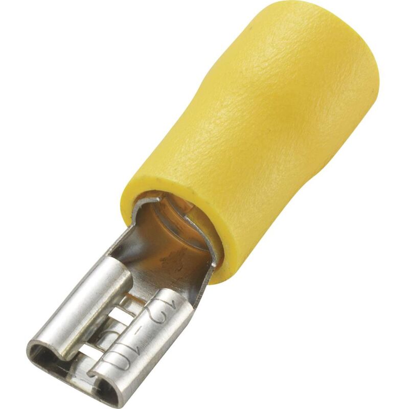 foto del prodotto tru components 1572191 presa piatta larghezza spina 4.8 mm spessore spina 0.5 mm 180 parzialmente isolato giallo 50