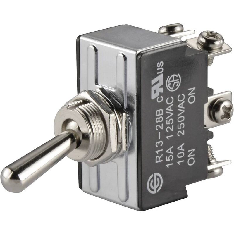 foto del prodotto tru components 1587676 tc r13 28b 06 interruttore a levetta 250 v ac 10 a 2 x on on permanente 1 pz.