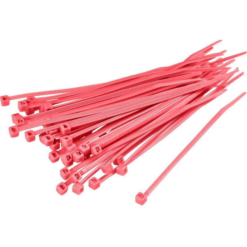 foto del prodotto tru components 1593704 tc cv250203 fascetta per cavi 250 mm 4.80 mm rosso 100 pz.