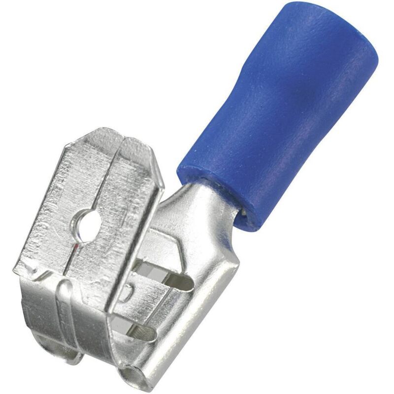 foto del prodotto tru components 745034 presa piatta con linguetta angolata larghezza spina 6.4 mm spessore spina 0.8 mm 180 parzialm