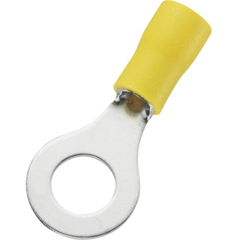 foto del prodotto tru components capocorda a occhiello, sezione max. 6 mm , foro 8,4 mm, parzialmente isolato, giallo conrad components 746750, 50