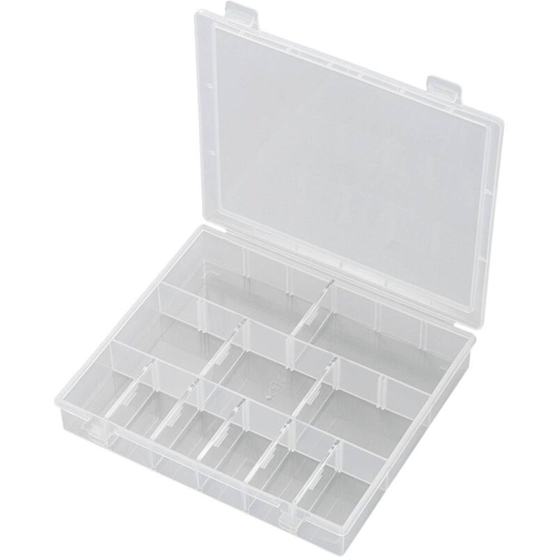 foto del prodotto tru components cassetta per assortimento l x p x a 170 x 140 x 25 mm sg18 011, numero scomparti 18, suddivisione variabile
