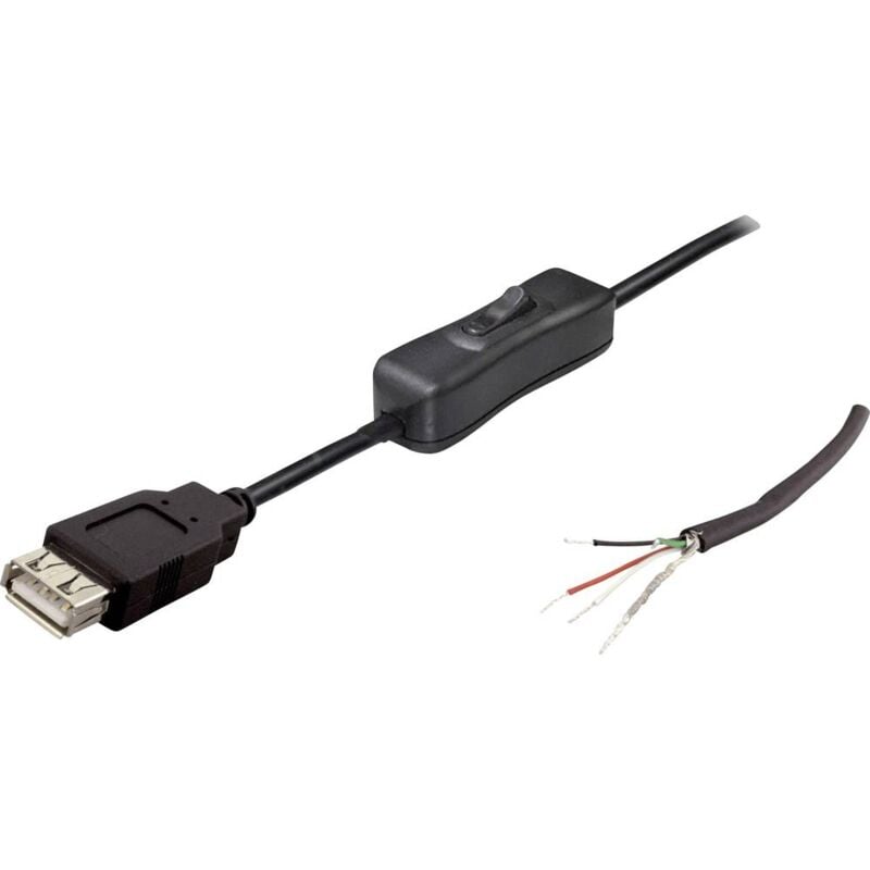foto del prodotto tru components cavo di collegamento usb con interruttore presa dritta tc 2509040 contenuto 1 pz.