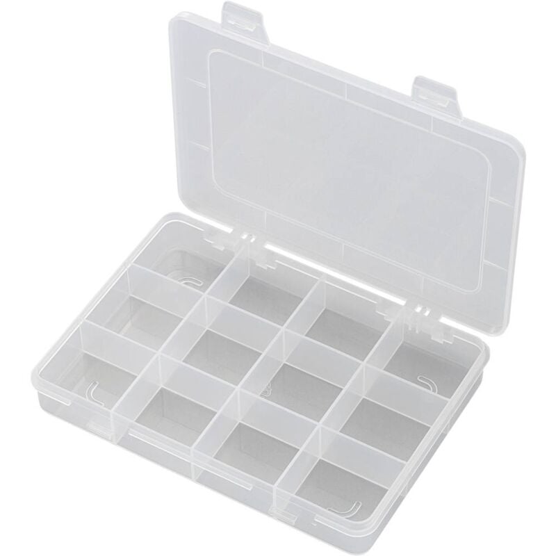 foto del prodotto tru components e 110 scatola minuteria l x l x a 184 x 124 x 25 mm scomparti 12 suddivisione fissa contenuto 1 pz.