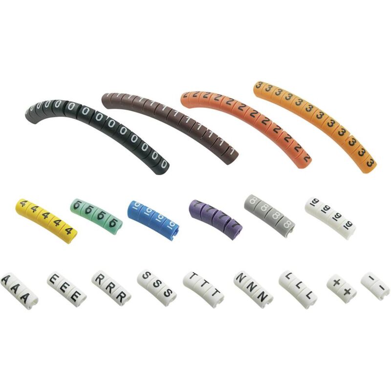 foto del prodotto tru components ecmkp 1 clip segnafili legenda segnacavi 0 9, a, e, l, n, r, s, t, , intervallo diametro esterno