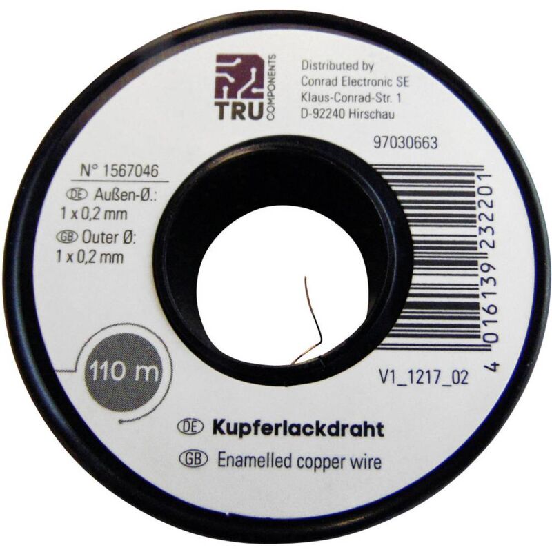foto del prodotto tru components filo di rame smaltato diametro con isolante 0.40 mm 35 m