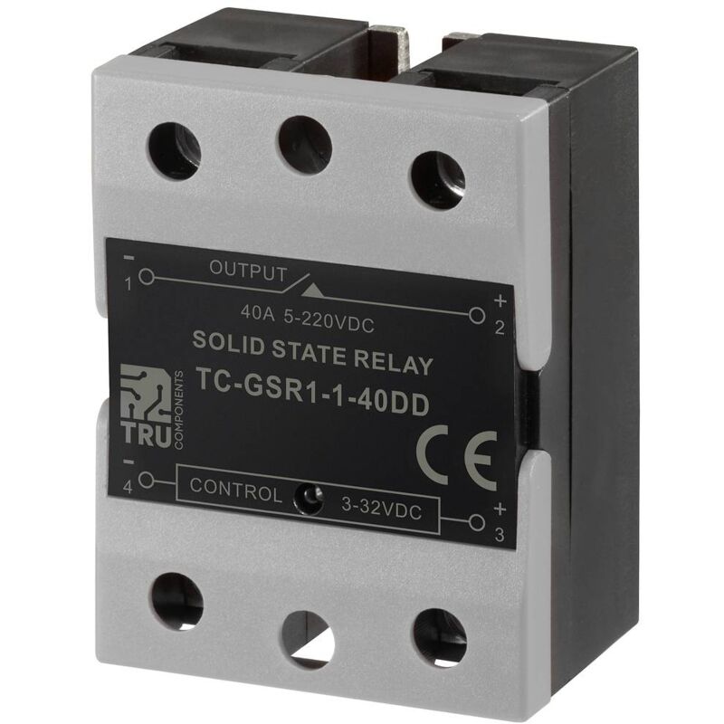 foto del prodotto tru components rel a semiconduttore tc gsr 1 40dd 40 a tens.comm.max 220 v dc commutazione in corrente continua 1 pz.