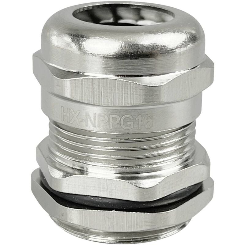 foto del prodotto tru components tc 10302884 pressacavo filettato pg16 ottone nichelato metallo 1 pz.