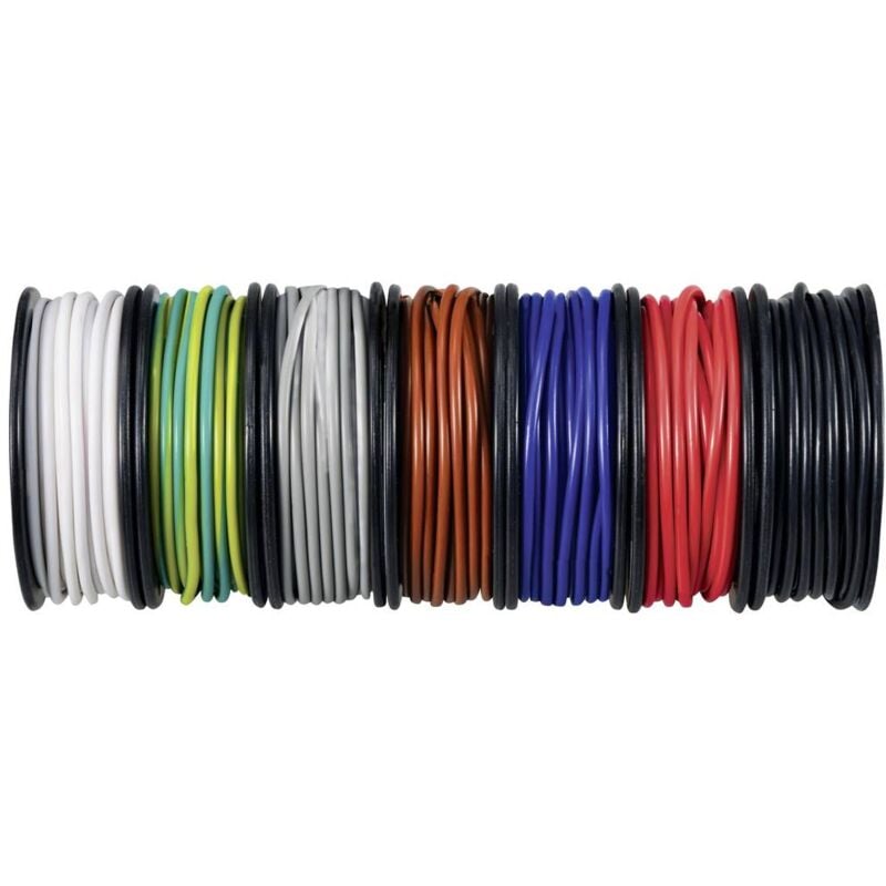 foto del prodotto tru components tc 12112356 cavo per cablaggi 0.34 mm nero, bianco, rosso, blu, marrone, grigio, giallo verde 1 kit