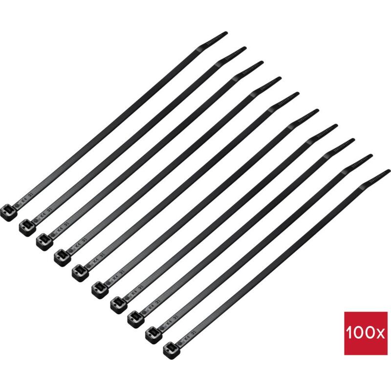 foto del prodotto tru components tc 12523668 fascetta per cavi 200 mm 4.6 mm nero 100 pz.
