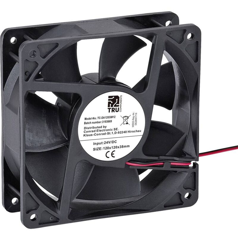 foto del prodotto tru components tc da12038 12 ventola assiale 24 v dc 220.8 m h l x l x a 120 x 120 x 38 mm