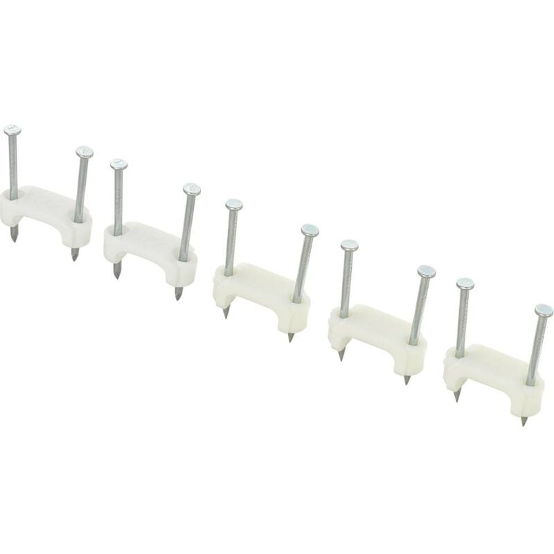 foto del prodotto tru components tc dnf17203 chiodino fissacavo 1593094 intervallo fascio 17.70 mm max due fori bianco 100 pz.