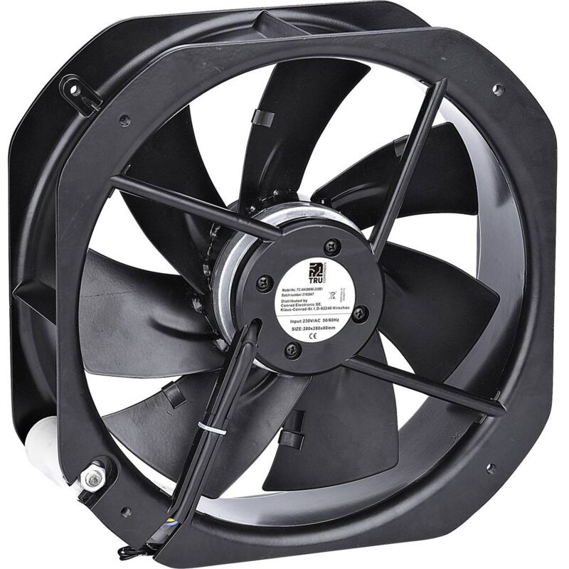 foto del prodotto tru components tc na28080 230b1 ventola assiale 230 v ac 2570 m h l x l x a 280 x 280 x 80 mm